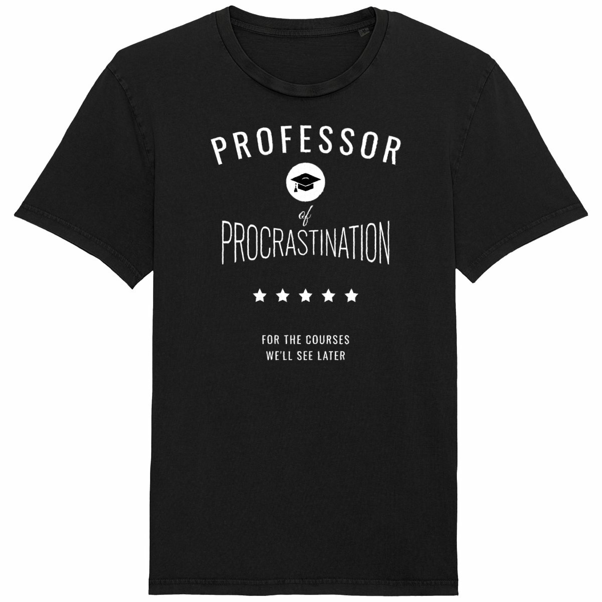 Image back ❀ T-Shirt Mi-Léger Unisexe Vintage ~Premium ✦ PROCRASTINATION [🌐 EN] ✨