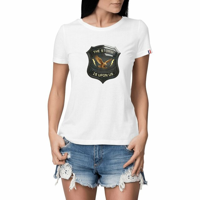 Image front ❀ T-Shirt Mi-Épais Femme Made in France ~Premium+ ✦ THE STORM IS UPON US [🌐 EN] ✨