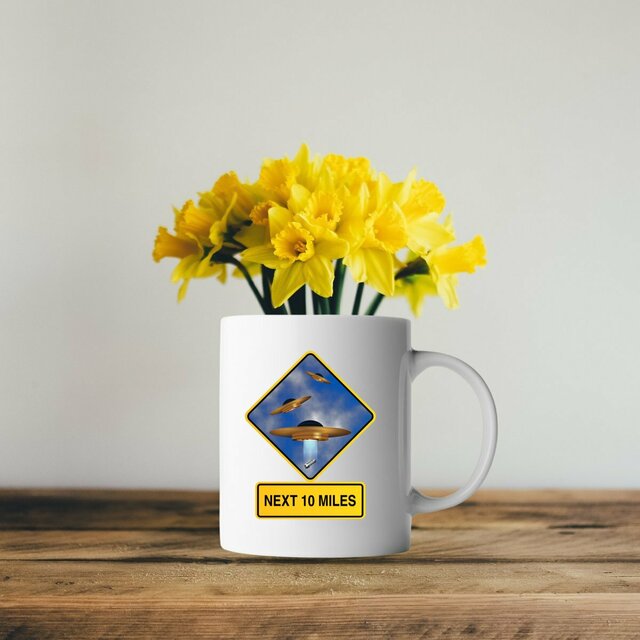 Image front ❀ Mug Céramique Imprimé Sur Chaque Côté ~Premium ✦ UFO ALERT [🌐 EN] ✨
