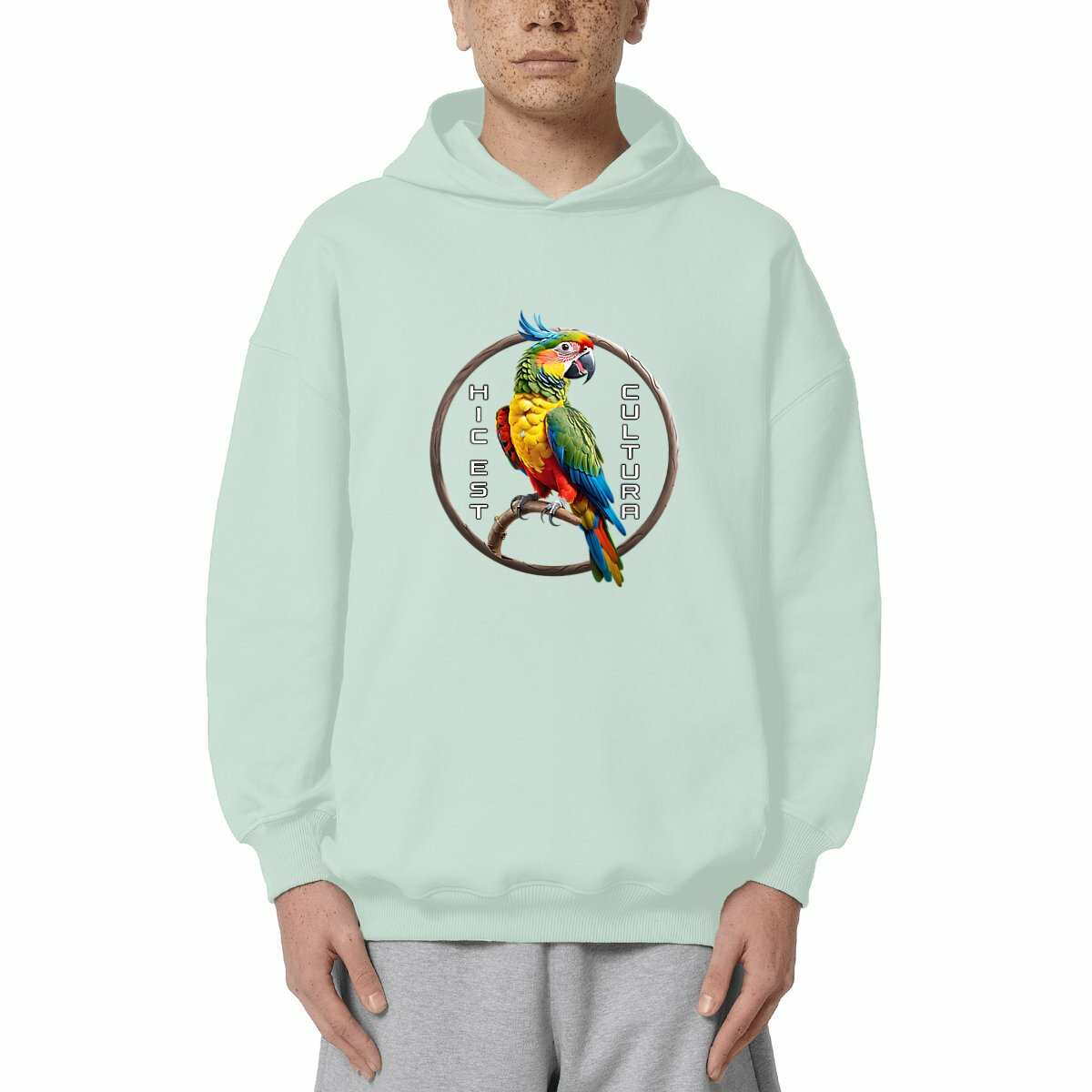 Image front ❀ Sweat-Shirt Standard à Capuche Unisexe Oversize ~Premium+ ✦ PERROQUET [🌐 LAT] ✨