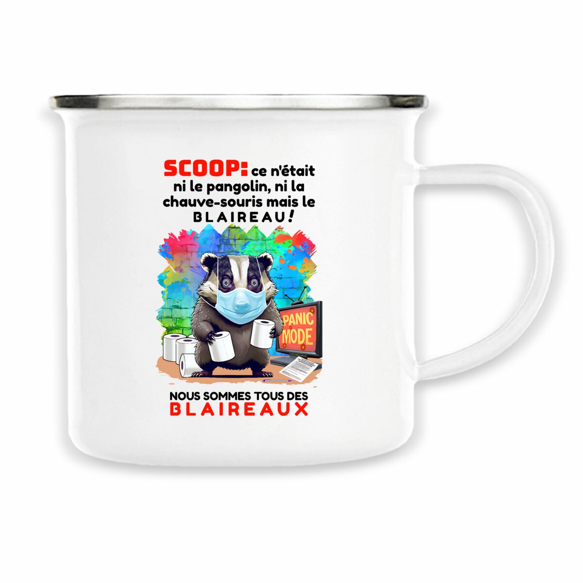 Image back ❀ Mug Metal Imprimé Sur Chaque Côté ~Vintage ✦ PANIC MODE [🌐 FR] ✨