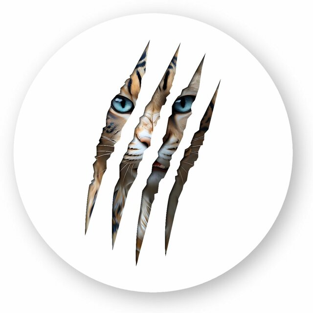 Image front ❀ Autocollant Rond / Sticker ~Premium ✦ LA GRIFFE DU CHAT [🌐 INT] ✨