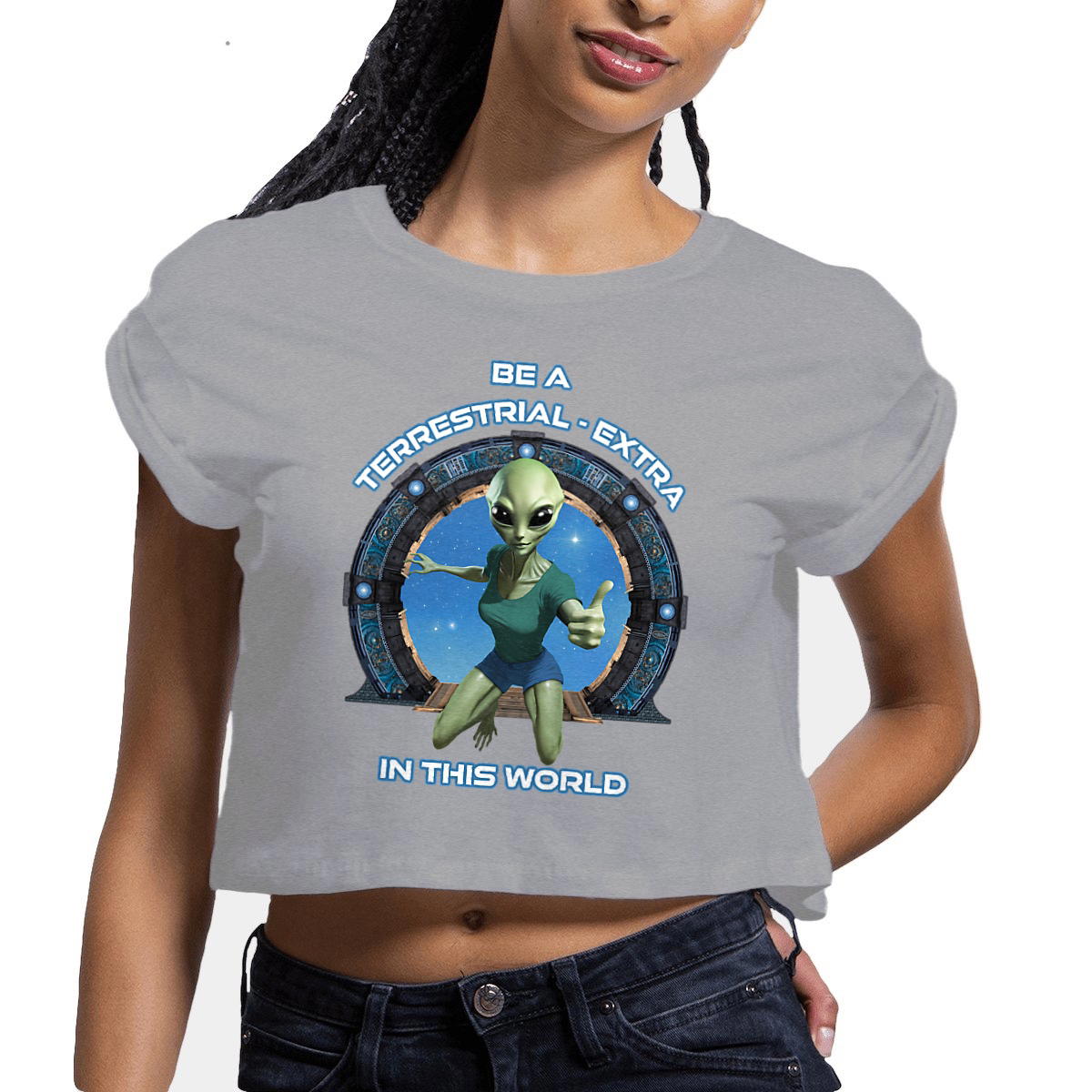 Image front ❀ Crop Top Léger Femme ~Premium+ ✦ ZETA (ALIEN) [🌐 EN] ✨