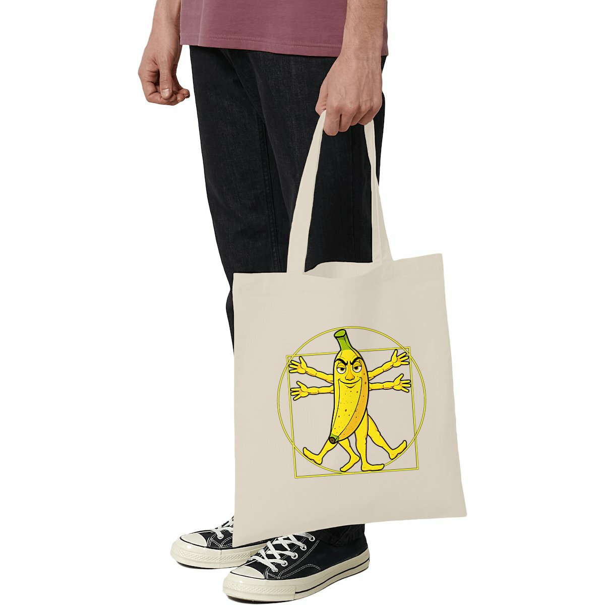 Image front ❀ Totebag Léger ~Premium ✦ LA BANANE DE VITRUVE [🌐 FR] ✨