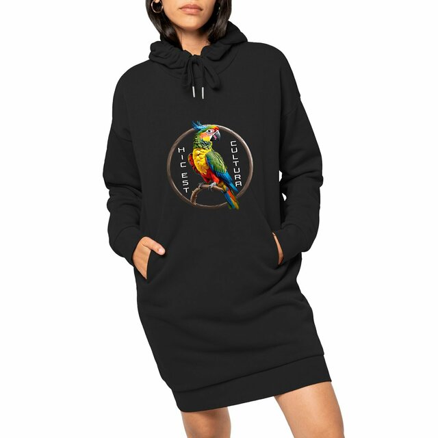 Image front ❀ Robe Sweat Lourde à Capuche Femme ~Premium+ ✦ PERROQUET [🌐 LAT] ✨