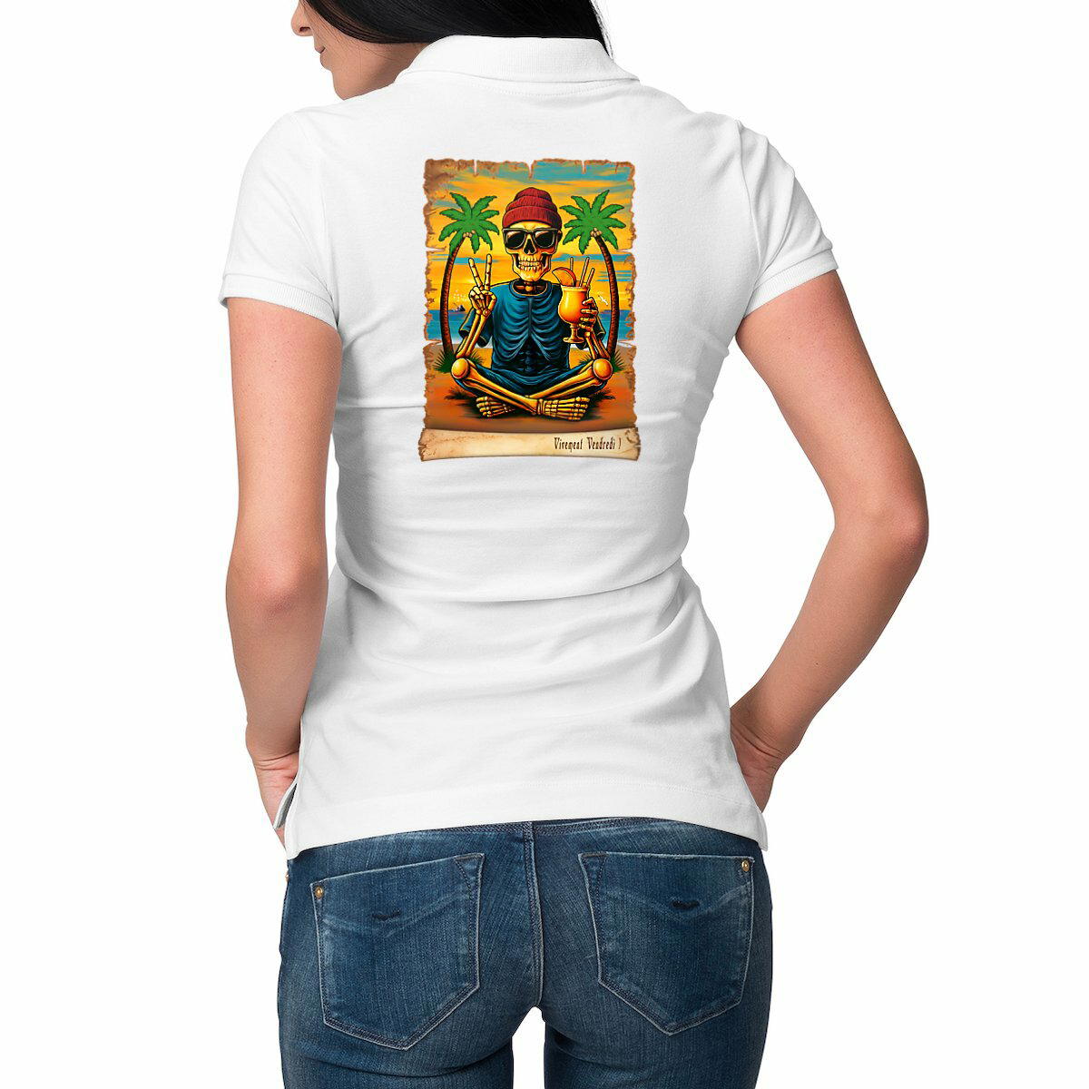 Image front ❀ Polo Mi-Épais Femme ~Premium Visuel Devant & au Dos ✦ VIVEMENT VENDREDI ! [🌐 FR] ✨