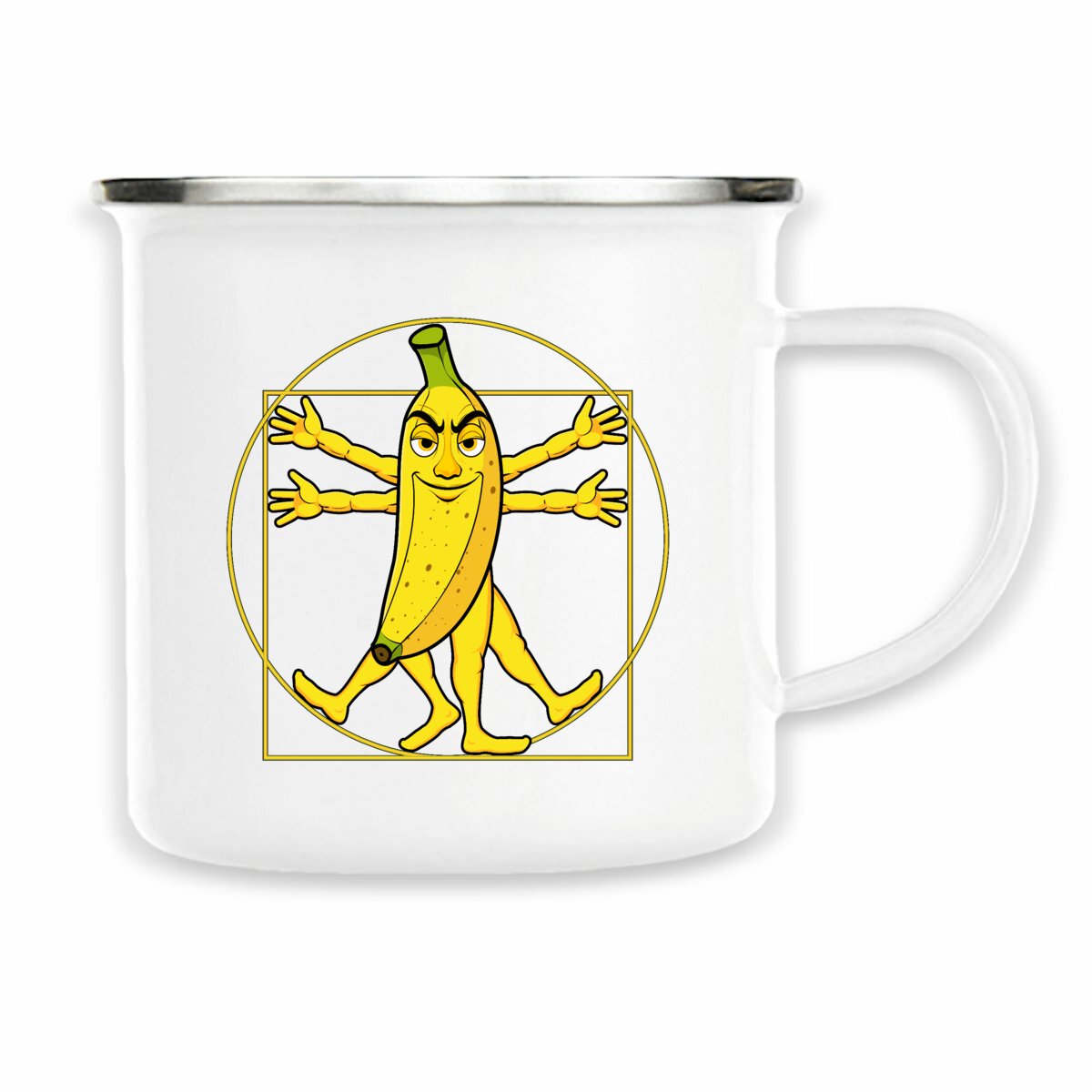 Image back ❀ Mug Metal ~Vintage Imprimé Sur Chaque Côté ✦ LA BANANE DE VITRUVE [🌐 FR] ✨