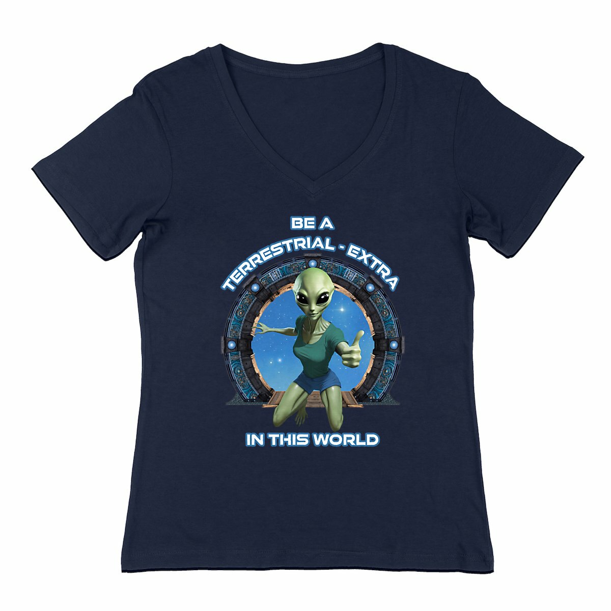 Image back ❀ T-Shirt Léger Femme Col V ~Change ✦ ZETA (ALIEN) [🌐 EN] ✨