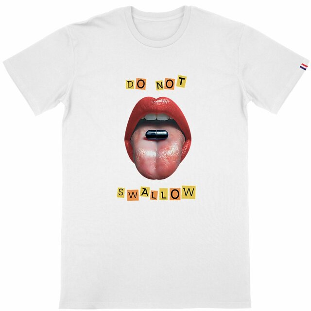 Image back ❀ T-Shirt Mi-Épais Homme Made in France ~Premium+ ✦ BLACK PILL - NE PAS AVALER [🌐 EN] ✨
