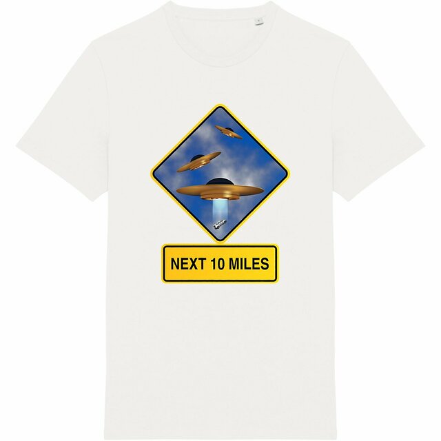 Image back ❀ T-Shirt Unisexe Mi-Épais Made in Portugal ✦ UFO ALERT [🌐 EN] ✨