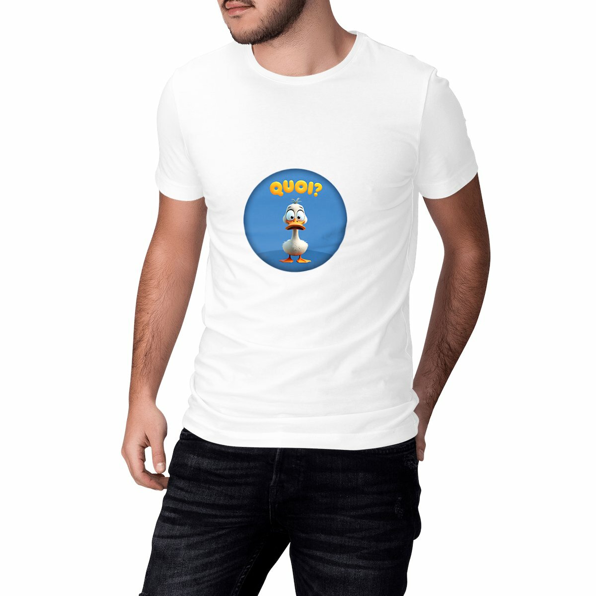 Image front ❀ T-Shirt Léger Classique Unisexe ~Change ✦ PETIT CANARD [🌐 FR] ✨