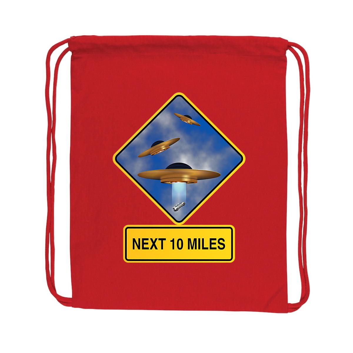 Image back ❀ Sac À Dos À Cordelettes Recyclé ~Premium ✦ UFO ALERT [🌐 EN] ✨