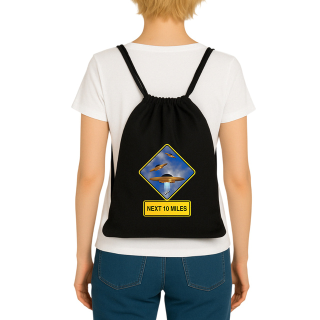 Image front ❀ Sac À Dos À Cordelettes Recyclé ~Premium ✦ UFO ALERT [🌐 EN] ✨