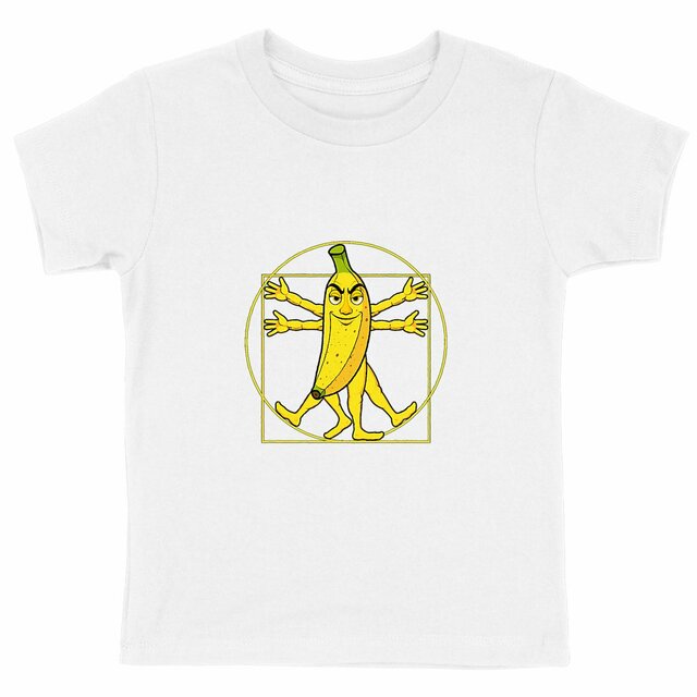Image back ❀ T-Shirt Mi-Léger Unisexe Enfant ~Premium+ ✦ LA BANANE DE VITRUVE [🌐 FR] ✨