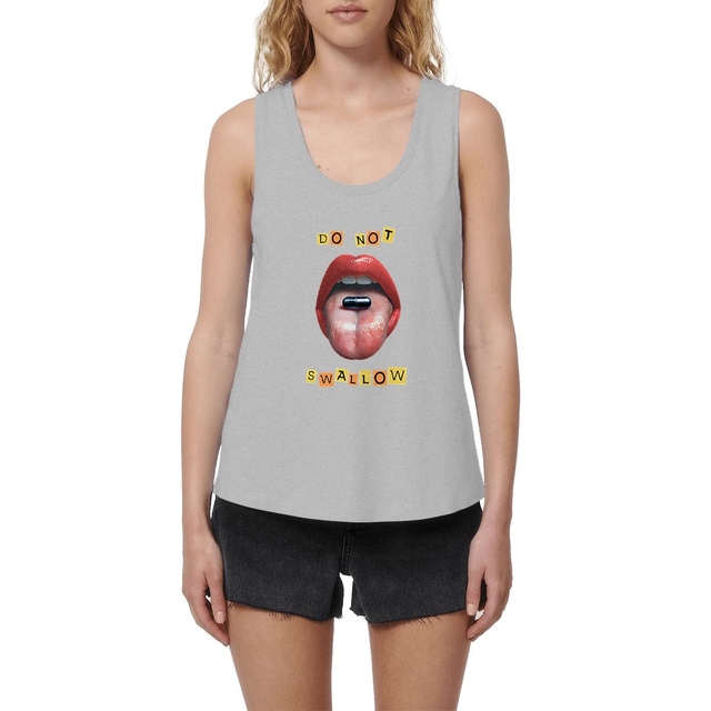 Image front ❀ Débardeur Mi-Léger Femme Ample ~Premium+ ✦ BLACK PILL - NE PAS AVALER [🌐 EN] ✨