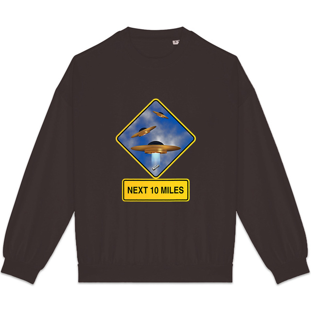 Image back ❀ Sweat-Shirt Standard Oversize Unisexe Made in Portugal ~Premium+ ✦ UFO ALERT [🌐 EN] ✨