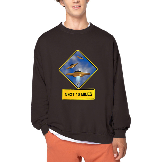 Image front ❀ Sweat-Shirt Standard Oversize Unisexe Made in Portugal ~Premium+ ✦ UFO ALERT [🌐 EN] ✨