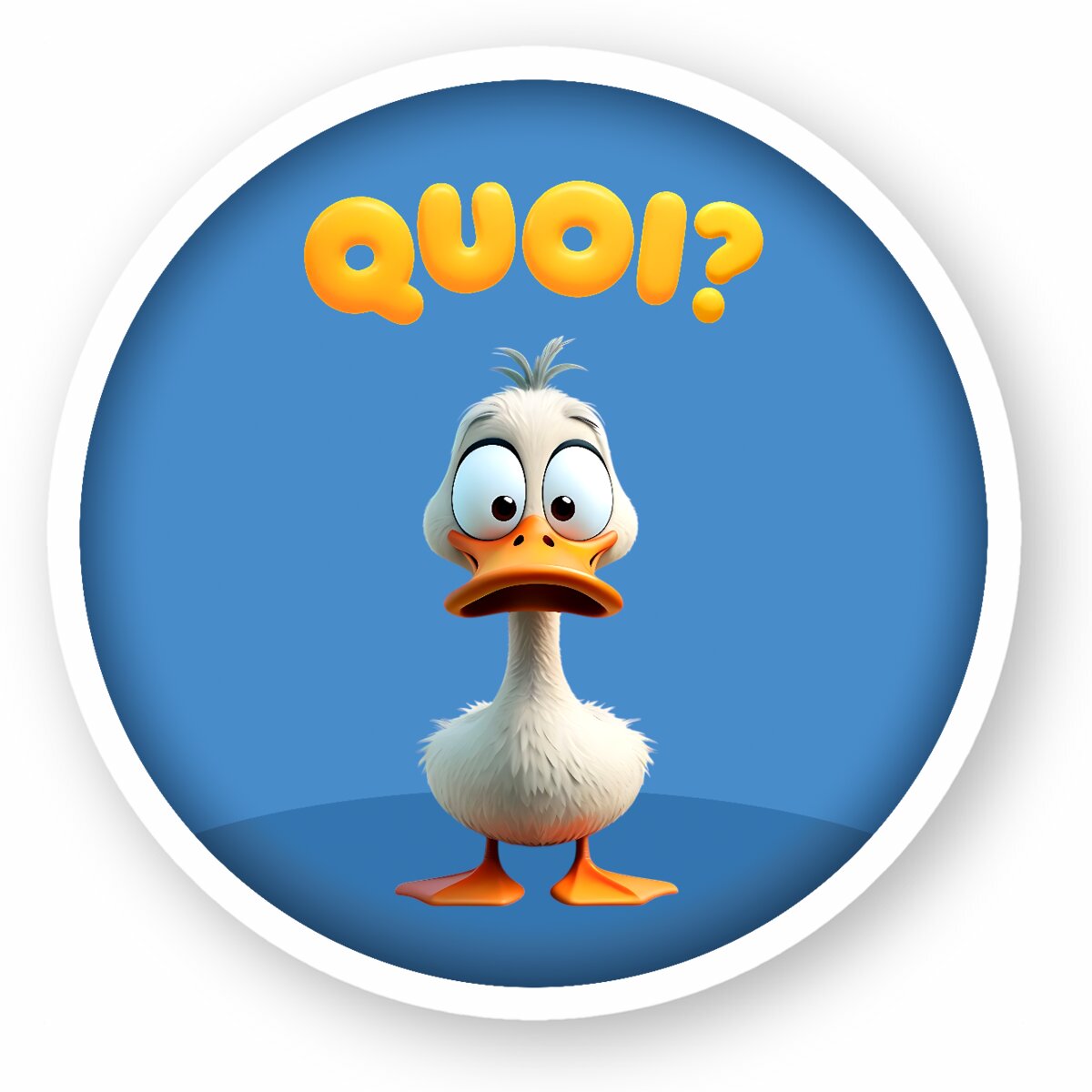 Image front ❀ Autocollant Rond / Sticker ~Premium ✦ PETIT CANARD [🌐 FR] ✨