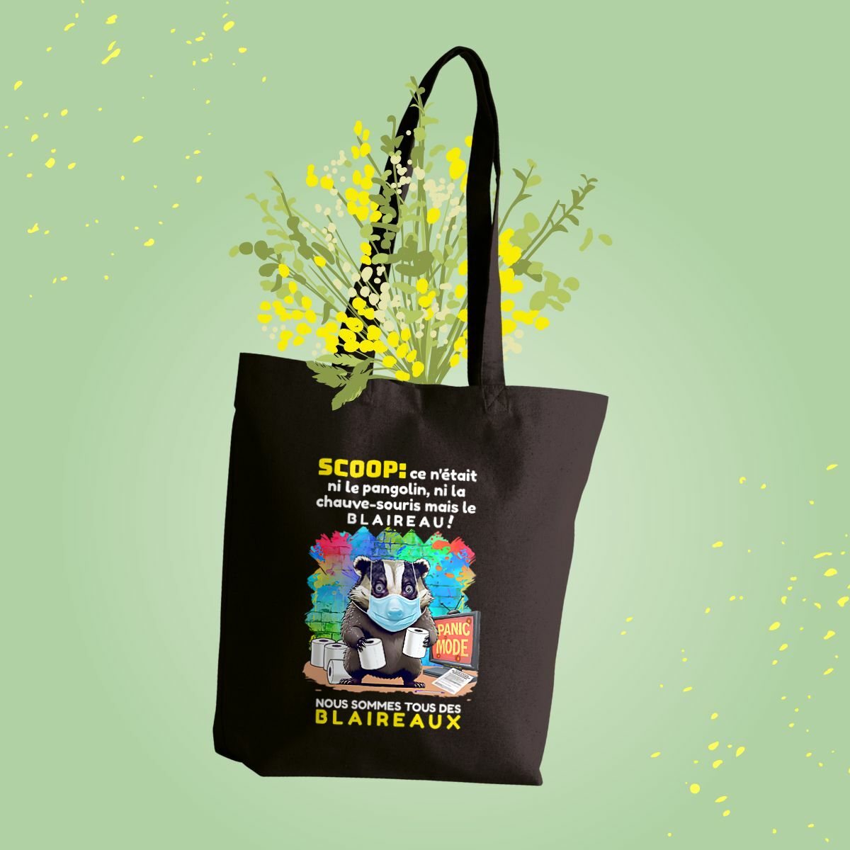 Image front ❀ Totebag Épais ~Premium+ ✦ PANIC MODE [🌐 FR] ✨