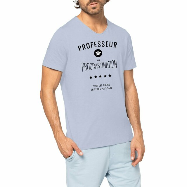 Image front ❀ T-Shirt Léger Homme Slub ~Premium+ ✦ PROCRASTINATION [🌐 FR] ✨
