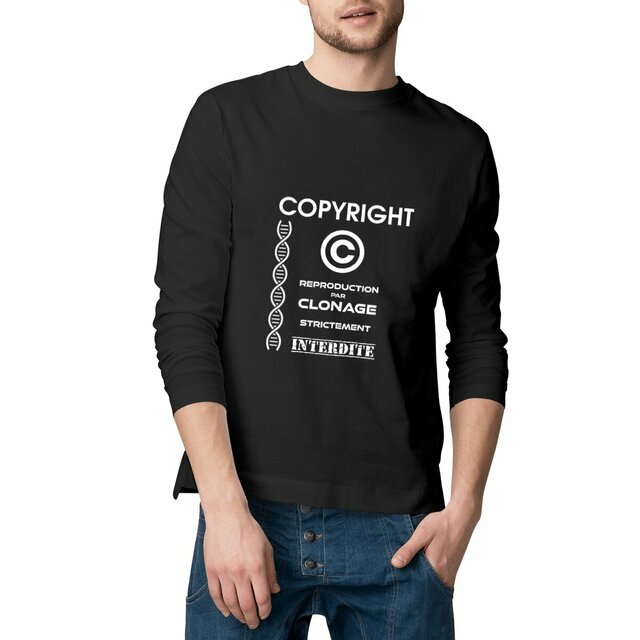 Image front ❀ T-Shirt Classique Mi-Épais Homme Manches Longues ~Premium ✦ L'ANTI-CLONE [🌐 FR] ✨