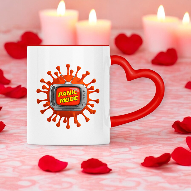 Image front ❀ Mug Céramique Avec Ance En Forme De Cœur Imprimé Sur Chaque Côté ✦ PANIC MODE [🌐 FR] ✨