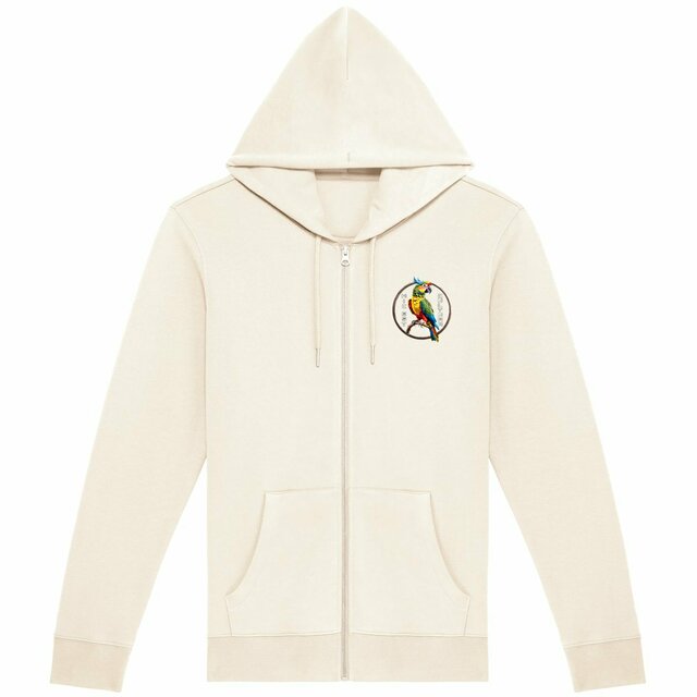 Image back ❀ Sweat à Capuche Épais Unisexe Zippé ~Premium+  Visuel Devant & au Dos ✦ PERROQUET [🌐 LAT] ✨