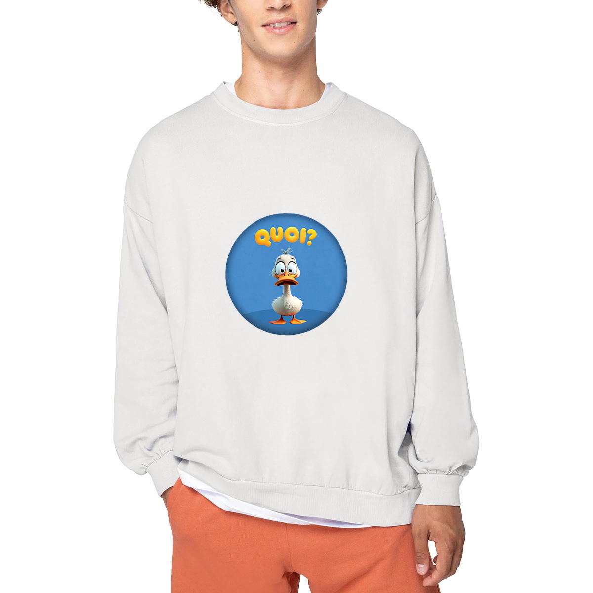 Image front ❀ Sweat-Shirt Standard Oversize Unisexe Made in Portugal ~Premium+ ✦ PETIT CANARD [🌐 FR] ✨