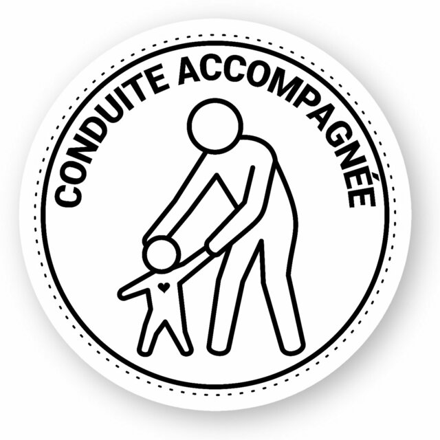 Image du produit ❀ Autocollant Rond / Sticker ~Premium ✦ CONDUITE ACCOMPAGNÉE [🌐 FR]