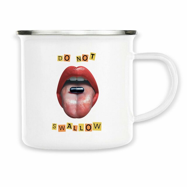 Image back ❀ Mug Metal Imprimé Sur Chaque Côté ✦ BLACK PILL - NE PAS AVALER [🌐 EN] ✨