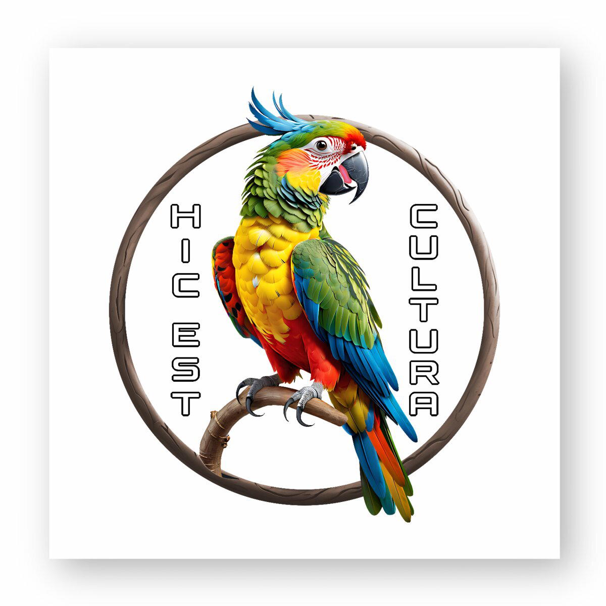 Image front ❀ Autocollant Carré / Sticker ~Premium ✦ PERROQUET [🌐 LAT] ✨