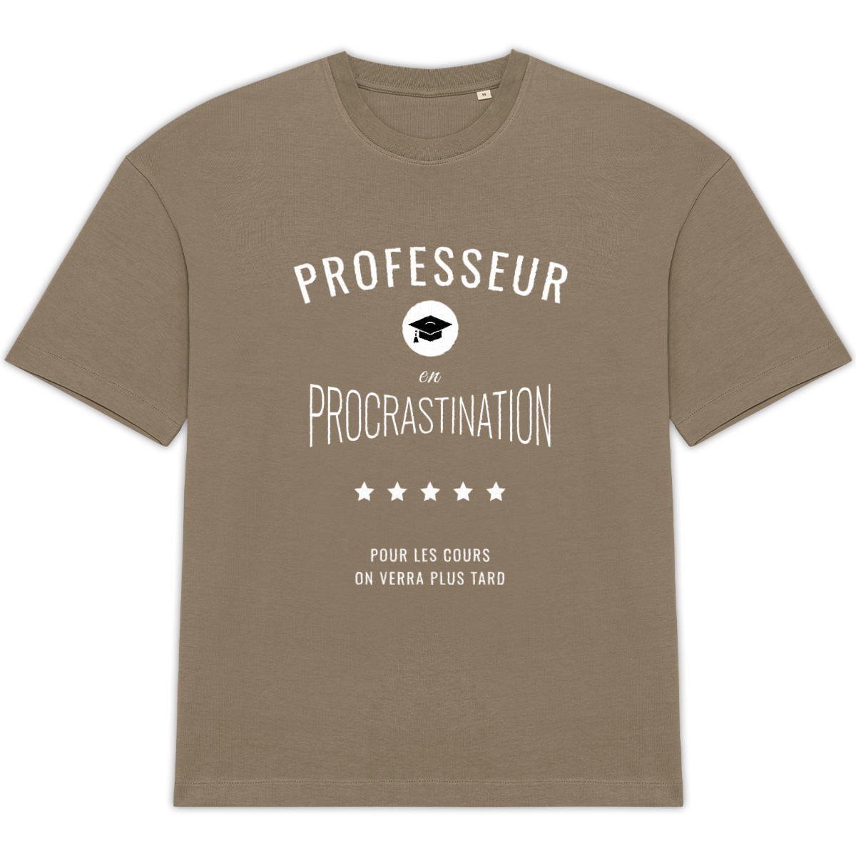 Image back ❀ T-Shirt Épais Unisexe Oversize ~Premium+ ✦ PROCRASTINATION [🌐 FR] ✨