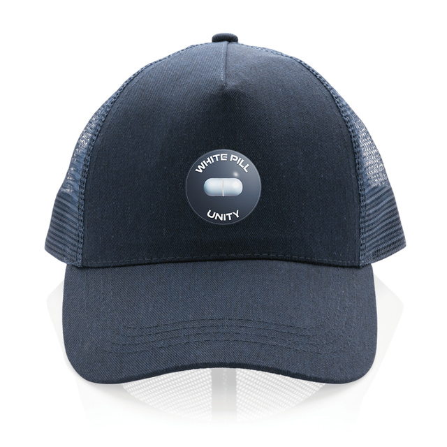 Image back ❀ Casquette Trucker 100% recyclée ✦ WHITE PILL UNITY [🌐 EN] ✨