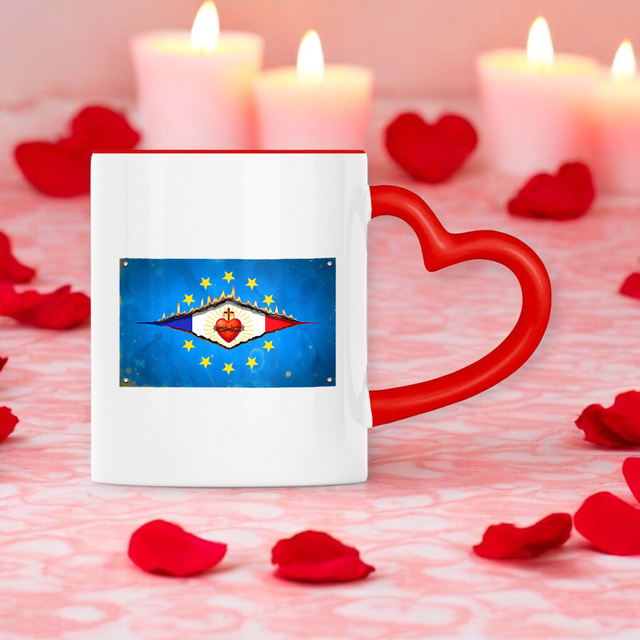 Image front ❀ Mug Céramique Avec Ance En Forme De Cœur Imprimé Sur Chaque Côté ~Premium ✧ DÉCHIRURE FRANCE/EUROPE [🌐 FR] ✨