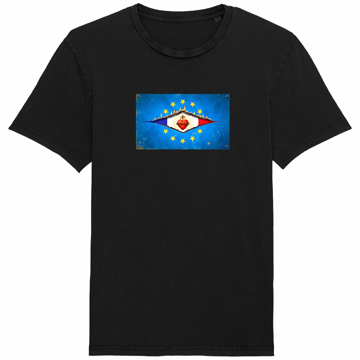 Image back ❀ T-Shirt Mi-Léger Unisexe Vintage ~Premium ✧ DÉCHIRURE FRANCE/EUROPE [🌐 FR] ✨