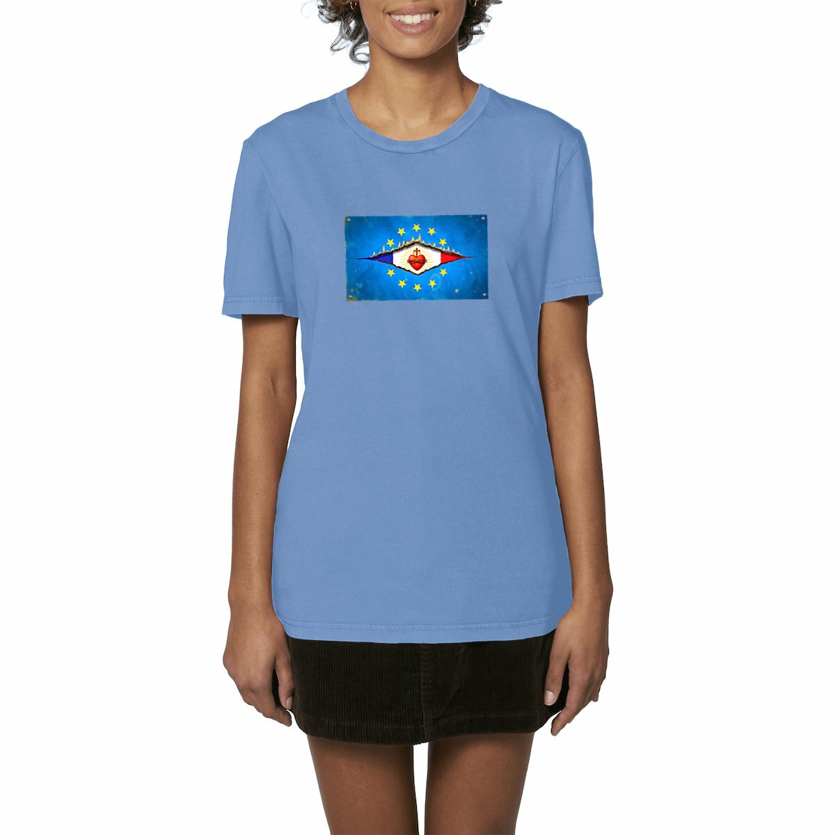 Image front ❀ T-Shirt Mi-Léger Unisexe Vintage ~Premium ✧ DÉCHIRURE FRANCE/EUROPE [🌐 FR] ✨