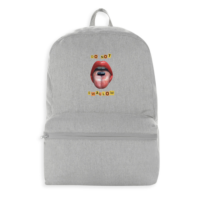 Image front ❀ Sac à dos 100% Recyclé ✦ BLACK PILL - NE PAS AVALER [🌐 EN] ✨