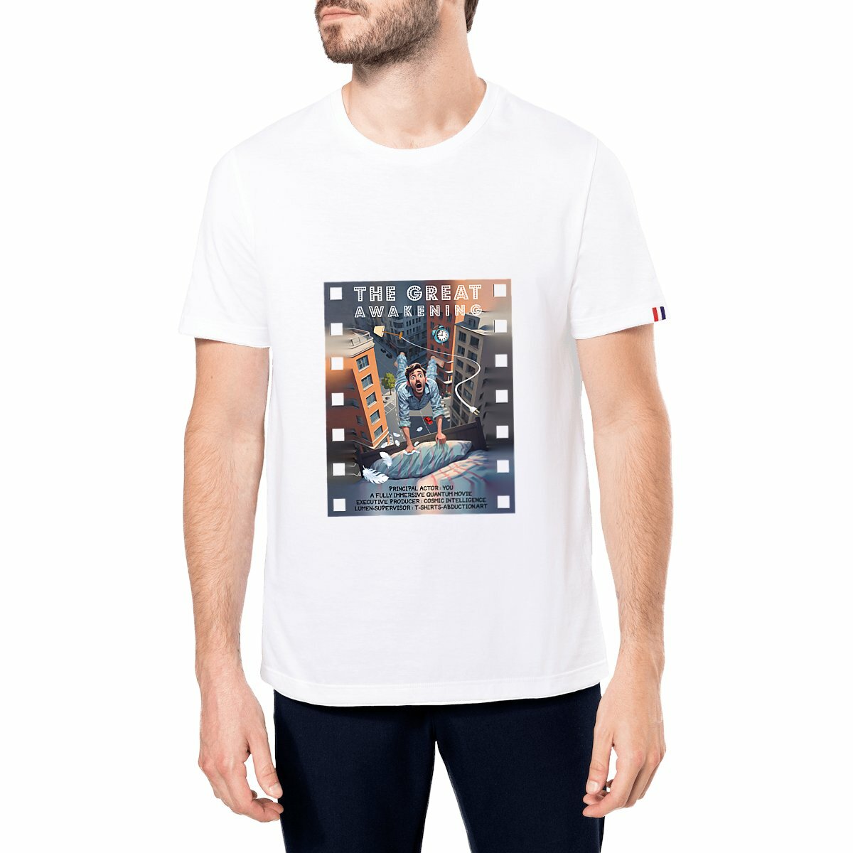 Image front ❀ T-Shirt Mi-Épais Homme Made in France ~Premium+ ✦ THE GREAT AWAKENING [🌐 EN] ✨