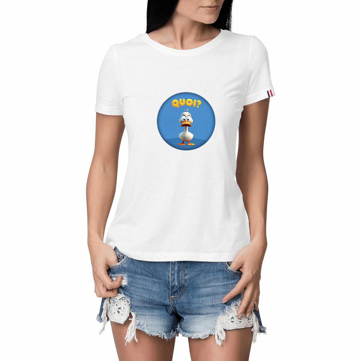 Image front ❀ T-Shirt Mi-Épais Femme Made in France ~Premium+ ✦ PETIT CANARD [🌐 FR] ✨