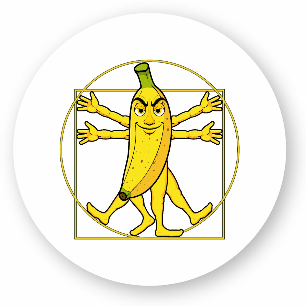 Image front ❀ Autocollant Rond / Sticker ~Premium ✦ LA BANANE DE VITRUVE [🌐 FR] ✨