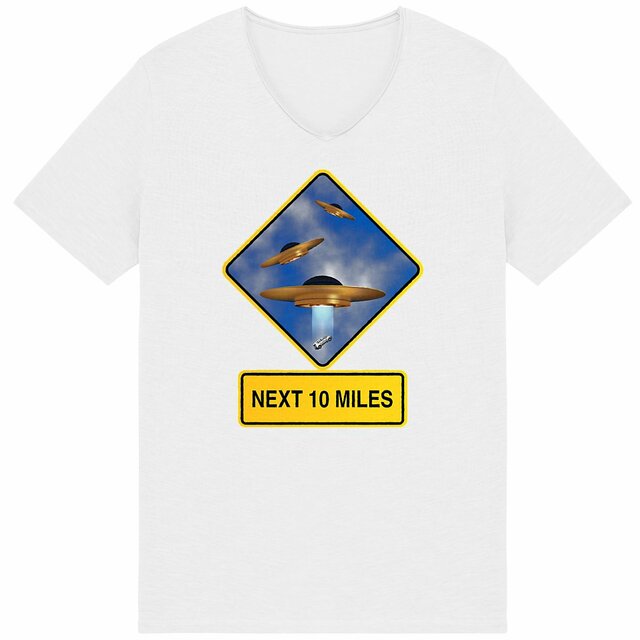 Image back ❀ T-Shirt Léger Homme Slub ~Premium+ ✦ UFO ALERT [🌐 EN] ✨