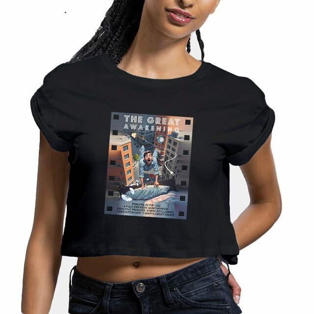 Image front ❀ Crop Top Léger Femme ~Premium+ ✦ THE GREAT AWAKENING [🌐 EN] ✨