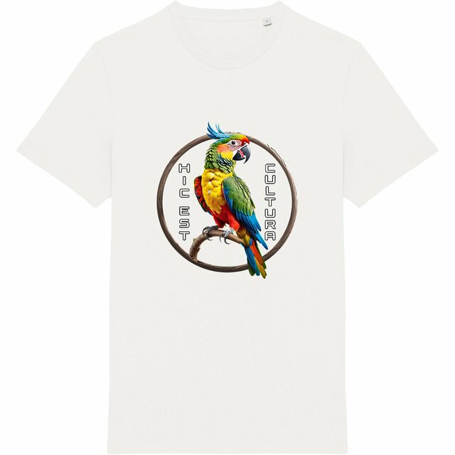 Image back ❀ T-Shirt Unisexe Mi-Épais Made in Portugal ✦ PERROQUET [🌐 LAT] ✨
