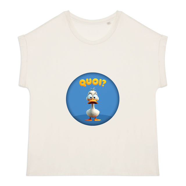 Image back ❀ T-Shirt Mi-Léger Femme Manches à Revers ~Premium ✦ PETIT CANARD [🌐 FR] ✨
