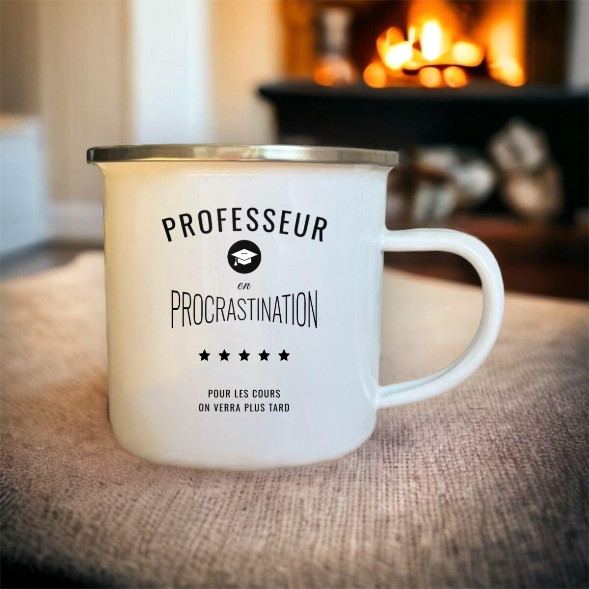 Image front ❀ Mug Metal Imprimé Sur Chaque Côté ~Vintage ✦ PROCRASTINATION [🌐 FR] ✨