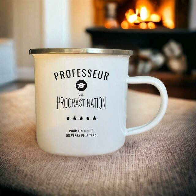 Image front ❀ Mug Metal Imprimé Sur Chaque Côté ✦ PROCRASTINATION [🌐 FR] ✨