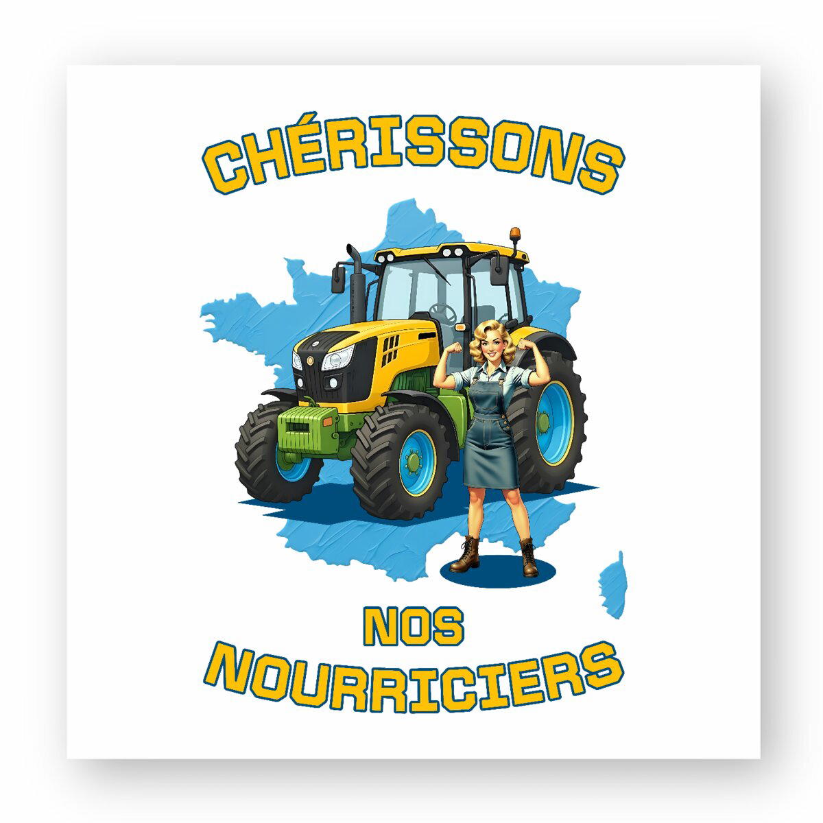 Image front ❀ Autocollant Carré / Sticker ~Premium ✧ SOUTENONS NOS FERMES [🌐 FR] ✨