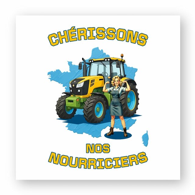 Image front ❀ Autocollant Carré / Sticker ~Premium ✧ SOUTENONS NOS FERMES [🌐 FR] ✨