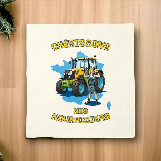 Image front ❀ Housse de coussin ~Premium+ ✧ SOUTENONS NOS FERMES [🌐 FR] ✨