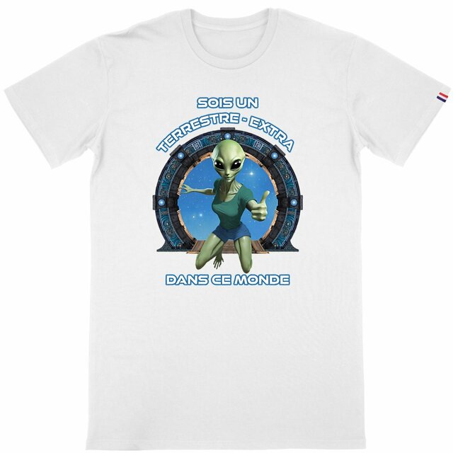 Image back ❀ T-Shirt Mi-Épais Homme Made in France ~Premium+ ✦ ZETA (EXTRA-TERRESTRE) [🌐 FR] ✨